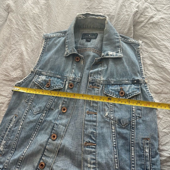 Lucky Brand Jacket Women's XS Blue The Tomboy Trucker Denim Distressed‎ Grunge - Picture 3 of 8